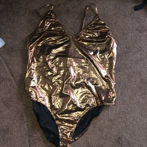 metallic gold bodysuit